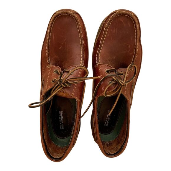 Sperry Boat Shoe Mens 12M Mako Collection Leather Brown 2 eye top Sider - Picture 2 of 7